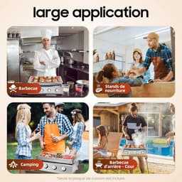 Rolu Gas BBQ – Gasbarbecue – Tafel Barbecue – Infrarood Systeem – 4 Branders – RVS – Draagbaar – Geschikt Voor LPG — thumbnail 4