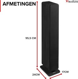 Audizio Arco passieve HiFi speakerset - Vloerstaande zuil luidsprekers - 320W - Zwart — thumbnail 4