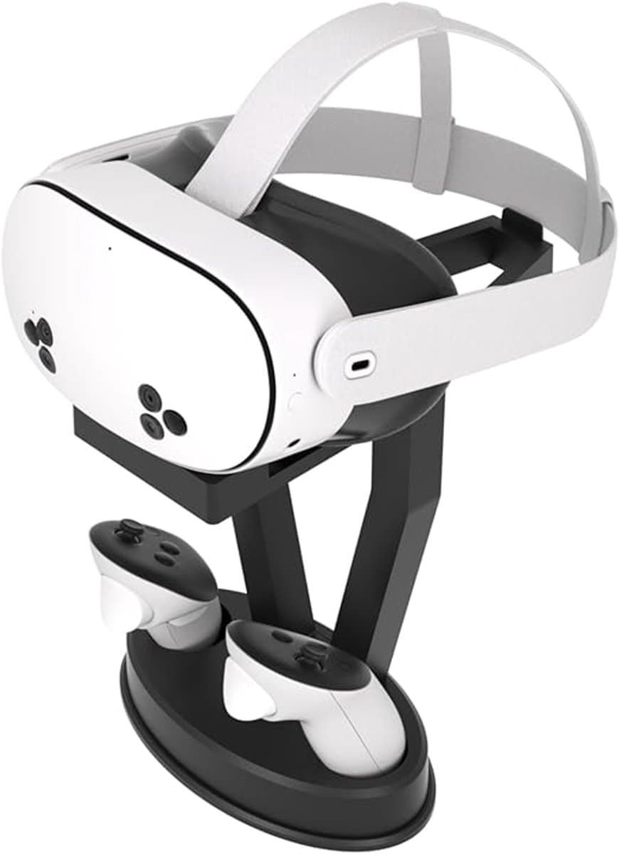 VR-Headset Standaard voor Meta Quest 3S / Quest 3 / Quest 2 & PS VR – Display & Opbergstand voor Headset en Controllers – Stabiele VR Storage Holder — afbeelding 1