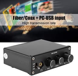 Hoogwaardige DAC Decoder met Hoofdtelefoonversterker en Toonregeling - USB, Optisch & Coaxiaal — thumbnail 2