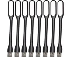 Ynkkvre -USB LED Leeslamp – Flexibele Zwanenhals Mini Lamp – Oogvriendelijk en Flikkervrij – Compact en Draagbaar voor Laptop, Boek, Nachtlampje – Set van 8 Stuks