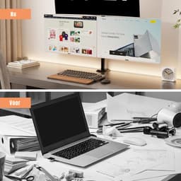 SCH® Monitor Arm 3 Schermen - Monitor Arm - Zwart - 44cm x 16cm x 17cm — thumbnail 4