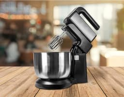 MIRA® Mixer met Mengkom - Keukenmachine - Deegmixer - Inclusief Deeghaak en Garde - Zwart - ‎32cm x 23cm x 23cm — thumbnail 4