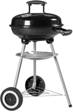Houtskool BBQ -Goliving Houtskool Barbecue - Ø34cm - Inclusief Accessoires - Houtskoolbarbecues op Wielen - BBQ met Deksel - Rond - - Zwart - Metaal — thumbnail 4