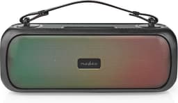 Nedis Bluetooth Party Boombox - 4.5 uur - 2.0 - 45 W - Media afspeelmogelijkheden: AUX / USB - IPX5 - Koppelbaar - Handgreep - Feestverlichting - Zwart — thumbnail 1