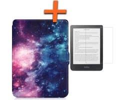 Hoesje Geschikt voor Kobo Clara HD Hoes Book Case - Hoes Geschikt voor Kobo Clara HD Hoesje Book Cover Met Screenprotector - Galaxy