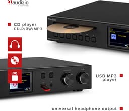 DAB radio met cd speler - Audizio Brescia - Internet radio met wifi, mp3 en 120W versterker - Zwart — thumbnail 3