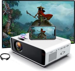 Mini Beamer - Streamen op je telefoon - Input to 1080P Full HD - Projector - Mini Projector - HDMI - USB - Wit - Draagbaar - Ingebouwde speaker — thumbnail 1
