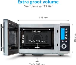 MEDION 4-in-1 Magnetron met Grill MD 15501 | 25 Liter | 900 Watt Magnetronvermogen | 2500 Watt Hetelucht | 10 Automatische programma's — thumbnail 3