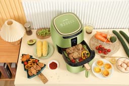 Swiss Pro+ - SP-DAF7LG - airfryer XXXL - Intelligente Heteluchtfriteuse Digitaal- 7 L - XXXL - New Model 2026- GRATIS Recepten Boek - Touchscreen - TURBO Opwarmen - Green - 7 liter — thumbnail 11