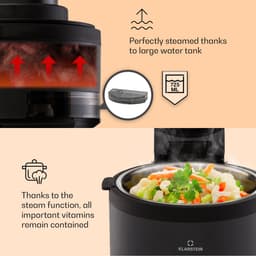 Klarstein Heteluchtfriteuse 2-in-1, Airfryer met Stoomfunctie, Heteluchtfriteuse met Snelle Opwarming, Airfryer met 6 Programma’s, Airfryer XL, Heteluchtfriteuse met Extra Accessoires, 5 L, 1250 W — thumbnail 8
