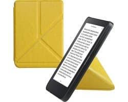 kwmobile e-reader hoesje geschikt voor Kobo Clara 2E hoes - Ereader flip case met standaard - E reader cover van kunstleer - In geel