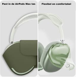 MY PROTECT - Siliconen Transparant Cover Case geschikt voor Airpods Max - Transparant/Groen — thumbnail 4