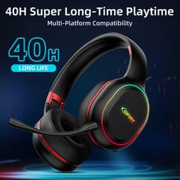 woegel UG-05 draadloze gaming headset – in en uitplugbare micro – compatibel met elk apparaat – PS4,PS5 – zwart-rood — thumbnail 3