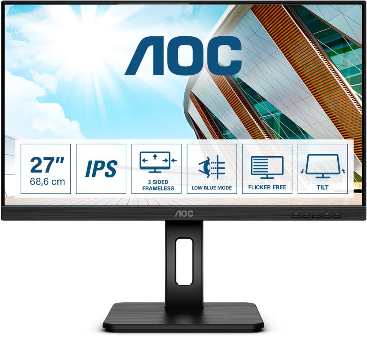 Monitor AOC 27P2Q 27" IPS WLED LED IPS LCD Flicker free 75 Hz — afbeelding 1