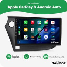 Navibop Autoradio geschikt voor Honda Insight - Draadloos Apple CarPlay & Android Auto - 9 inch touchscreen - Android 15 - 2GB/64GB - Navigatie - Bluetooth - DAB+ ready - 2 din — thumbnail 2