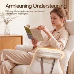 Dowinx Game stoelen - Gamestoel wit - Ergonomische Gamestoel - Grote Bureaustoel - Gamestoel met voetsteun - Verstelbare Gamingstoel - Tot 181 kg - Game bureaustoel chair - Teddy fleece — thumbnail 5