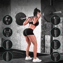 Massageapparaat Spieren - Compacte Massage Gun met 8 Opzetstukken - Draadloze Body Massager voor Schouders, Armen en Benen — thumbnail 5