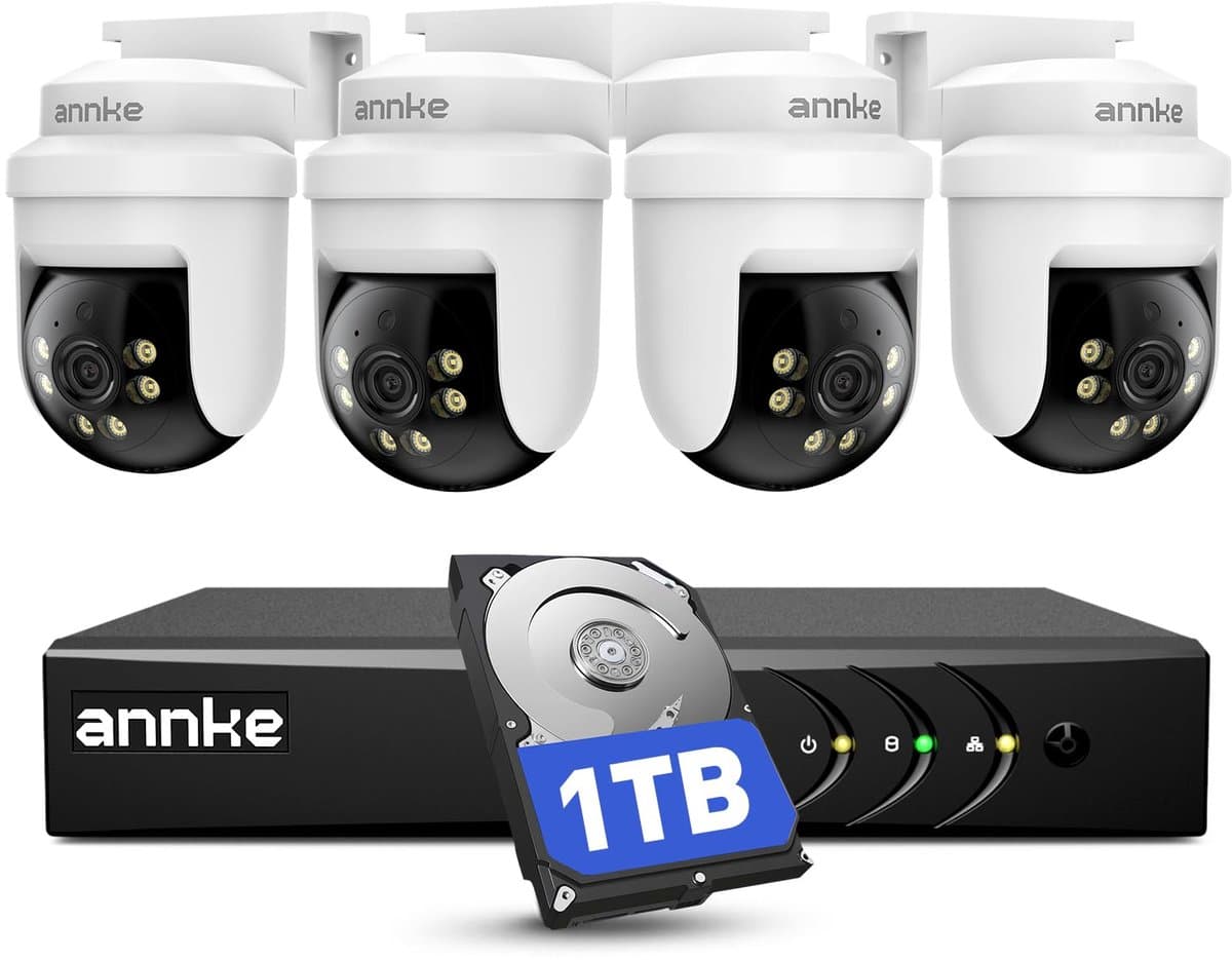 Bewakingscamera Set 5MP PTZ - 1 TB Opslag - Bedraad - Zwart - Voor Binnen En Buiten — afbeelding 1