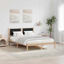 Bedframe zwart, 150 x 200 cm, massief grenen — thumbnail 5