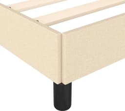 Bedframe zonder matras stof crème 180x200 stoffen ledikant met lattenbodem stevig onderstel slaapkamer meubel — thumbnail 3
