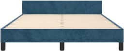Bedframe met hoofdeinde, donkerblauw, 140 x 190 cm, fluwelen bedframe voor slaapkamer, familiebed, slaapkamer, hotel, logeerkamer — thumbnail 5