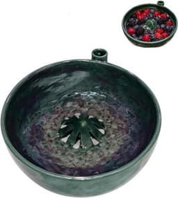 Zelfdraaiende Kom - Fruitwasser Zeef - Snelle Reiniging - Automatische Vortex-actie - 100 mm - Bosgroen — thumbnail 1