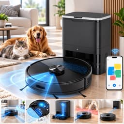 Lubluelu SL60 Max+ Robotstofzuiger met Dweilfunctie – 7500Pa – LDS Lasernavigatie – Automatisch Legen – App & Spraakbediening — thumbnail 3