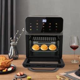 Kleine oven - Mini-oven - Thuis bakken - Heteluchtcirculatie - 13 liter - Zwart — thumbnail 3