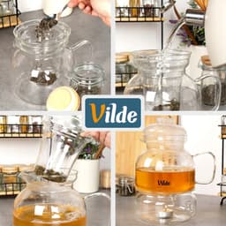Glazen theepot 1.5L met infuser en waxinelichtje houder — thumbnail 5