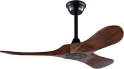 DESMIU Plafondventilator – 106,68 cm Met 3 Houten Bladen – Metaal En Hout – Zwart En Donker Walnoot – Afstandsbediening, Timer En Omkeerfunctie — thumbnail 5