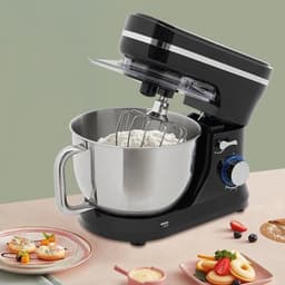 Keukenmachine - 1000 W Vermogen - 4,5 Liter Mengkom - Elektrisch - Inclusief Deeghaak En Garde - Voor Brood En Cake - Gezinsgebruik — thumbnail 2