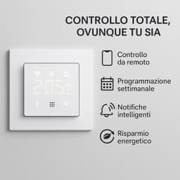 Wifi-thermostaat, programmeerbare module, 2P, 240 V, touch-display met achtergrondverlichting, wit, compatibel met houders — thumbnail 3
