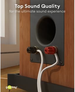 Goobay luidsprekerkabel 10 m wit op rol, 2 x 2,5 mm² CCA-aders met polariteitsmarkering, flexibele PVC-mantel voor hifi en home cinema — thumbnail 2