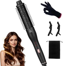 Thermoborstel voor haar, professionele ronde borstel 38 mm met hete lucht, voor krullen en volume, krultang en gladmaken, volumegevend voor snelle styling — thumbnail 1