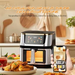 6Seven - Airfryer - Familie maat - 12 liter - Touchscreen - Toaster- Hete lucht - Oven - Compact - 2800 Watt - Grijs — thumbnail 2