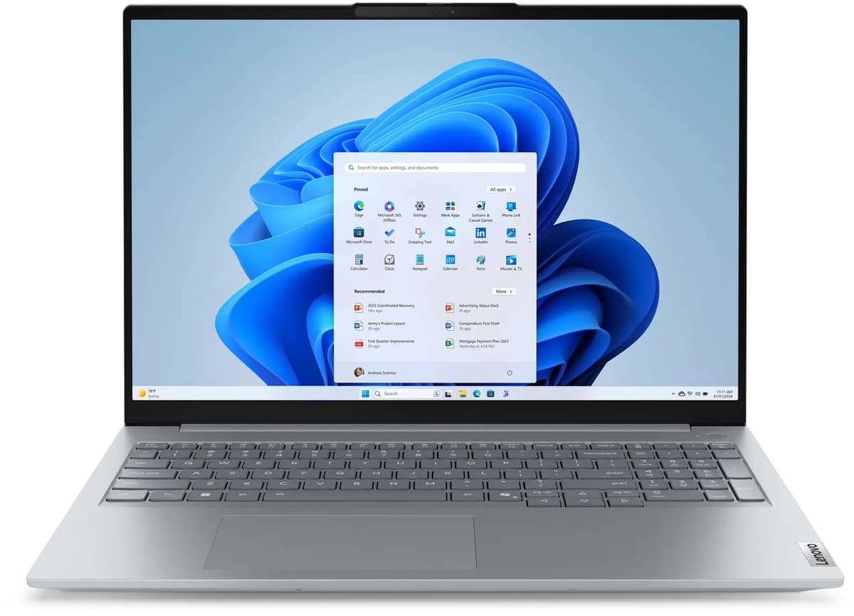 Lenovo ThinkBook 16 G8 IAL Intel Core Ultra 9 185H Laptop 40,6 cm (16) WUXGA 16 GB DDR5-SDRAM 512 GB SSD Wi-Fi 6E (802.11ax) Windows 11 Pro Grijs Engels — afbeelding 1