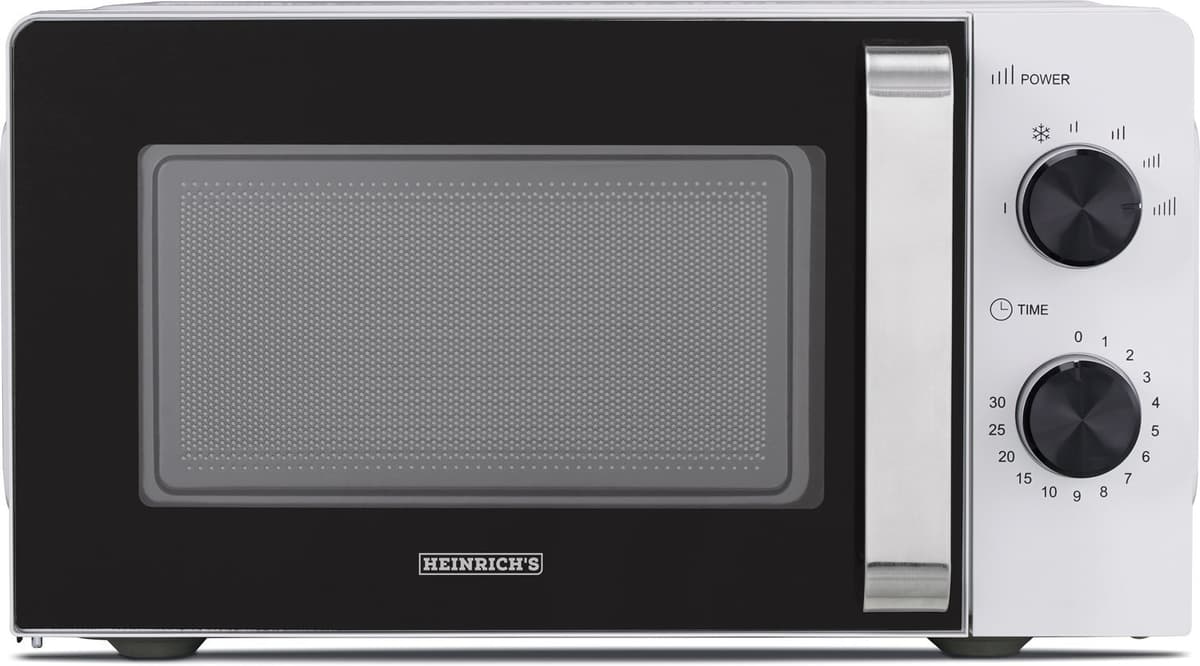 Heinrich's magnetron, compacte solo magnetron, 20 L inhoud, 6 vermogensstanden, inclusief 30 min. timer, ontdooifunctie, binnenverlichting, 360° draaiplateau, gelijkmatige warmteverdeling, 700 W vermogen, eenvoudig te reinigen — afbeelding 1