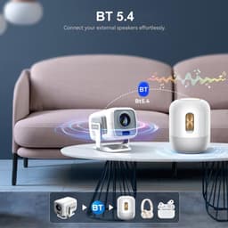 Miniprojector met automatische focus 4K UHD WiFi 6 BT 5.2 Portabel thuisbioscoop met trapeziumcorrectie Compatibel met iOS/Android/TVStick/PS5/Xbox Lage latency 180° graden — thumbnail 5