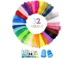 3D-Pen Filament Set 32 Kleuren PLA, 160 Meter Totaal met Tekensjablonen