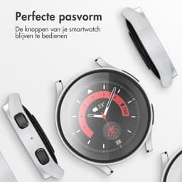Screen protector - Geschikt voor Samsung Galaxy Watch 5 - 40 mm - Full Cover Hard Case / Beschermend Hoesje - Zilver — thumbnail 6
