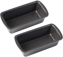 Roestvrijstalen broodbakvormen - Tweedelige set - 19,5 x 9,5 x 6 cm - Rechthoekige broodbakvorm - Cakebakvorm - Met antiaanbaklaag - Geschikt voor oven en Ninja airfryer — thumbnail 1