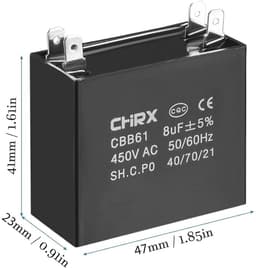 450V AC 8uF Ventilator Condensator voor Elektrische Apparaten - CBB61 Dubbele Inlaat — thumbnail 4