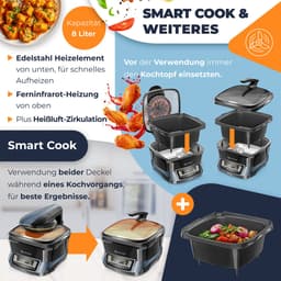 KESSER® Multicooker Airfryer 8L met 16 Kookfuncties Inclusief Stoomkoker, Rijstkoker, Grill Apparaat — thumbnail 6