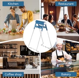 Anti-verbrandingsklem - Klem voor hete platen - Tang voor heteluchtfriteuse - Klem voor hete platen - Metalen komklem - Blauw - Anti-verbrandingsklem voor airfryer - Klem voor bakplaten van roestvrij staal met antisliphandgreep — thumbnail 7