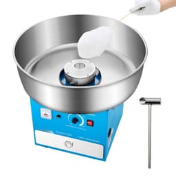 Suikerspinmachine / Suikerspin Maker - Elektrisch Commercieel - 1000W - 52 cm RVS Kom - Inclusief Suikerschep - Met Opberglade - Blauw — thumbnail 1