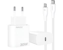 30W usb C adapter set geschikt voor iPhone en iPad met Lightning naar usb C kabel 1 meter