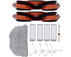 Reservestofzuigerset, voor Mi Robot Mop accessoireset, Geschikt voor 2 Lite Pro MJSTL MJST1S veegmachines, inclusief 2 hoofdborstels, 4 filters, 1 borstel, 4 zijlappen