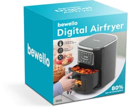 Airfryer – 5 Liter – 1450 Watt – Touch Bediening – Oliearm / Olievrij Frituren – Kijkvenster Met Verlichting – Timerfunctie – Non-Stick Bakmand – Zwart – 230V – 1 Stuk [BW1002B] — thumbnail 3