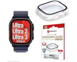 Displex 10H Panzerglas für Apple Watch Ultra/Ultra2 (49mm), Full Body Schutz, IP68, Snap-On, transparent, Schermbeschermer, Smartwatch, Transparant, Apple, Apple Watch Ultra/Ultra2 (49mm), Polycarbonaat (PC), Gehard glas